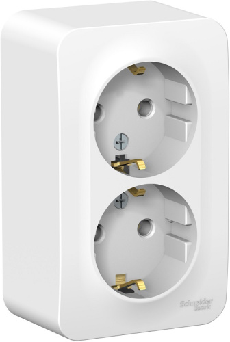 Розетка с заземлением накладная Systeme Electric Blanca 2-м. белый