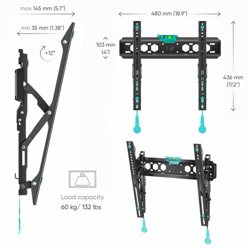 Кронштейн для ТВ Onkron TM5 35"-65" наклонный фото 3