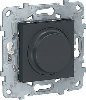 Светорегулятор поворотно-нажимной без рамки Schneider Electric Unica New 5-200Вт антрацит