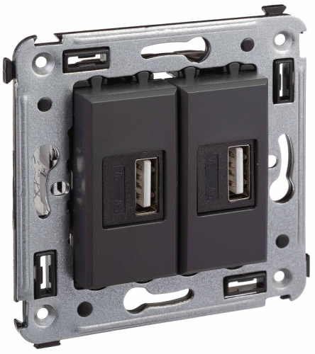 Розетка USB тип А+А без рамки DKC Avanti 2-м. 2100мА черный матовый DKC — купить по цене от 4&nbsp;992 ₽ | ПрофБезопасность