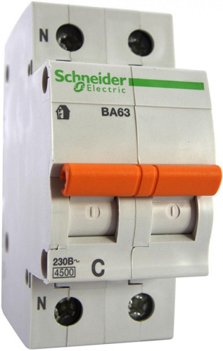 Выключатель автоматический Schneider Electric Домовой 2п C 16А ВА63 4.5кА фото 2