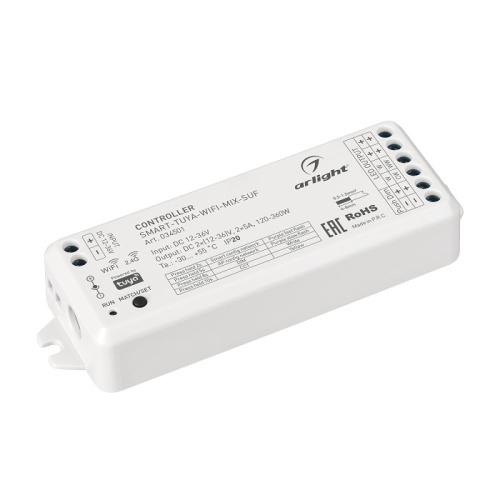 Диммер для светодиодной ленты Arlight SMART-YUYA-Wi-IFI-MIX-SUF 12-36В 2x5А 2.4G 60-180Вт по Wi-Fi Arlight — купить по цене от 6&nbsp;405 ₽ | ПрофБезопасность
