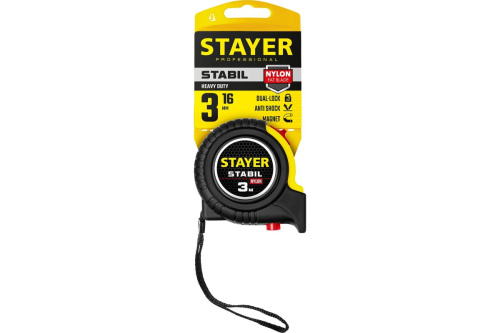 Рулетка 3 м x 16 мм Stayer STABIL, с фиксатором Stayer — купить по цене от 225 ₽ | ПрофБезопасность