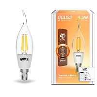 Лампа светодиодная филамент диммируемые Gauss Smart Home Свеча на ветру СF35 Е14 220В 4,5Вт 2700К Gauss — купить по цене от 1&nbsp;760 ₽ | ПрофБезопасность