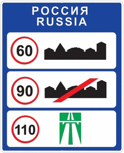 Дорожный знак 6.1 - Общие ограничения максимальной скорости картинка