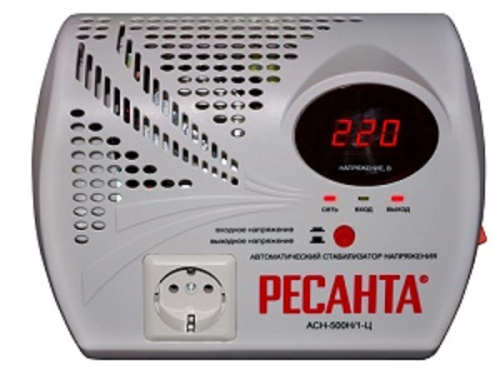 Стабилизатор напряжения Ресанта АСН-500Н/1-Ц, до 0,5кВт Ресанта — купить по цене от 4&nbsp;090 ₽ | ПрофБезопасность