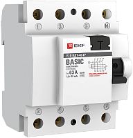 Выключатель дифференциального тока УЗО EKF Basic ВДТ-40 4п 63А 30мА 4,5,кА тип AC