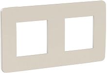 Рамка универсальная Schneider Electric Unica Studio Color 2-м. шампань/белый