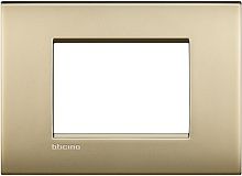 Рамка прямоугольная Legrand BTicino LivingLight 3 мод Матовое золото 