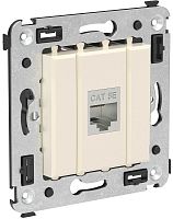 Розетка компьютерная экранированная без рамки DKC Avanti 1-м. RJ45 5е ванильная дымка