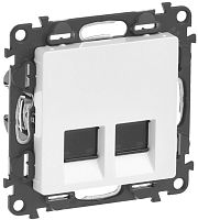 Розетка компьютерная без рамки Legrand Valena Life 2-м. RJ45+RJ45 6e белый