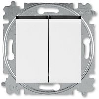 Переключатель без рамки ABB EPJ Levit 2-кл. проходной белый/дымчатый чёрный