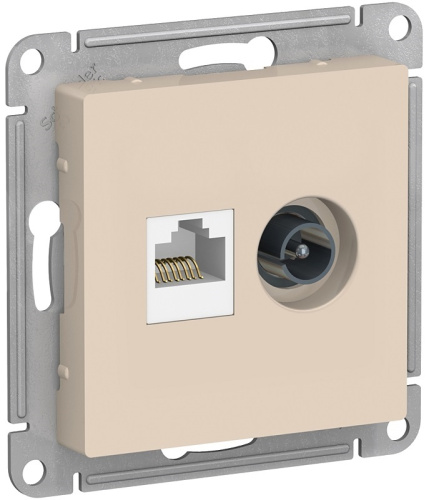 Розетка RJ45+TV Оконечная без рамки Systeme Electric AtlasDesign 2-м. бежевый