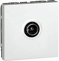 Розетка TV Оконечная Legrand Mosaic для кабель-канала Metra 1-м. 2 мод. белый