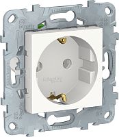 Розетка с заземлением без рамки Schneider Electric Unica New 1-м. белый Schneider Electric — купить по цене от 480 ₽ | ПрофБезопасность