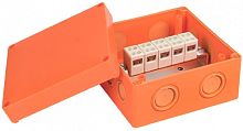 Коробка огнестойкая EKF PROxima 126x126x74мм под винт 10x6мм IP66 оранжевый картинка
