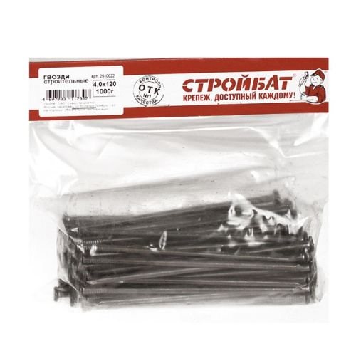 Гвозди  строительные Стройбат 4,0х120 (1,0 кг)