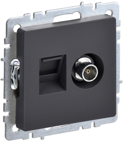 Розетка RJ45+TV Оконечная без рамки IEK Brite РТВ/РК12-БрГ 2-м. графит, IEK, купить, цена, доставка, безопасность Розетка RJ45+TV Оконечная без рамки IEK Brite РТВ/РК12-БрГ 2-м. графит IEK — купить по цене от 1 130 ₽ | ПрофБезопасность