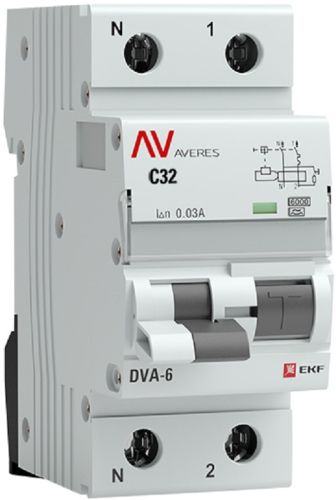 Автомат дифференциального тока АВДТ EKF Averes DVA-6 2п 32А 30мА 6кА C тип A картинка