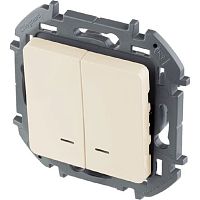 Выключатель с подсветкой без рамки Legrand Inspiria 2-кл. слоновая кость