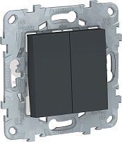 Переключатель без рамки Schneider Electric Unica New 2-кл. проходной антрацит
