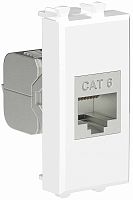 Розетка компьютерная экранированная модульная DKC Avanti 1-м. 1 мод. RJ45 6е белое облако
