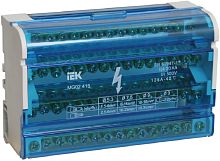 Шина в корпусе на DIN-рейку (кросс-модуль) IEK ШНК 4х15 3L+PEN синий