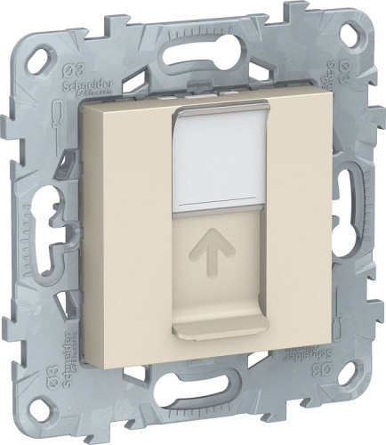 Розетка компьютерная без рамки Schneider Electric Unica New 1-м. RJ45 5e бежевый Schneider Electric — купить по цене от 1&nbsp;205 ₽ | ПрофБезопасность