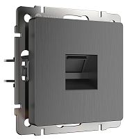 Розетка компьютерная без рамки Werkel 1-м. RJ45 5e графит рифленный