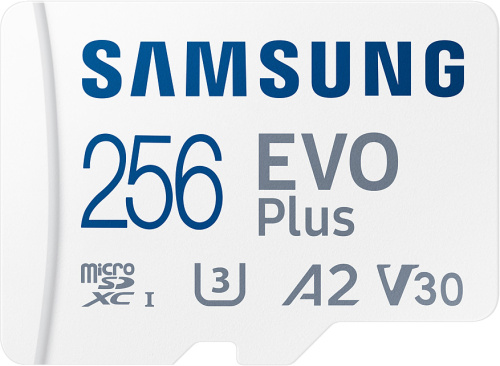 Карта памяти MicroSDXC Samsung EVO Plus 256Gb + адаптер, до 130МБ/с MB-MC256KA/EU фото 2
