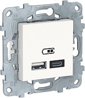 Розетка USB тип A+С без рамки Schneider Electric Unica New 2-м. 2400мА белый Schneider Electric — купить по цене от 4&nbsp;860 ₽ | ПрофБезопасность