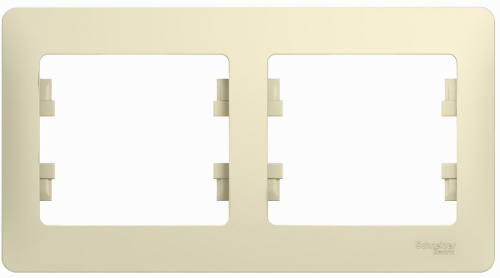 Рамка горизонтальная Systeme Electric Glossa 2-м. бежевый