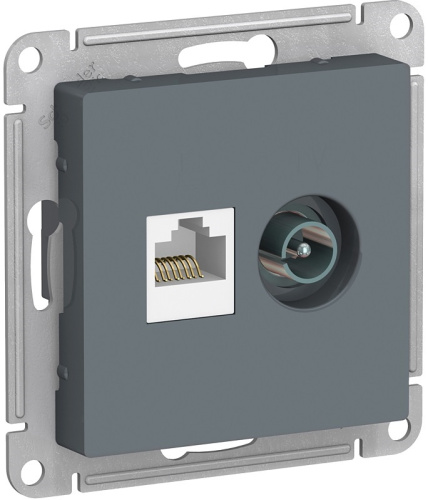 Розетка RJ45+TV Оконечная без рамки Systeme Electric AtlasDesign 2-м. грифель