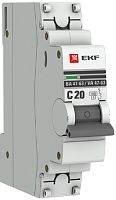 Выключатель автоматический EKF PROxima ВА47-63 1п 20А C 4.5кА