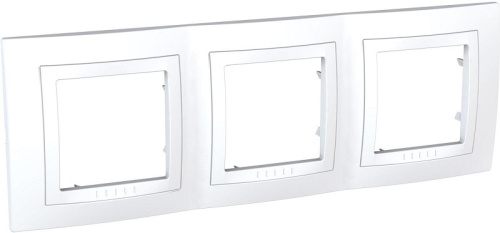 Рамка горизонтальная Schneider Electric Unica 3-м. белый Schneider Electric — купить по цене от 208 ₽ | ПрофБезопасность фото 2