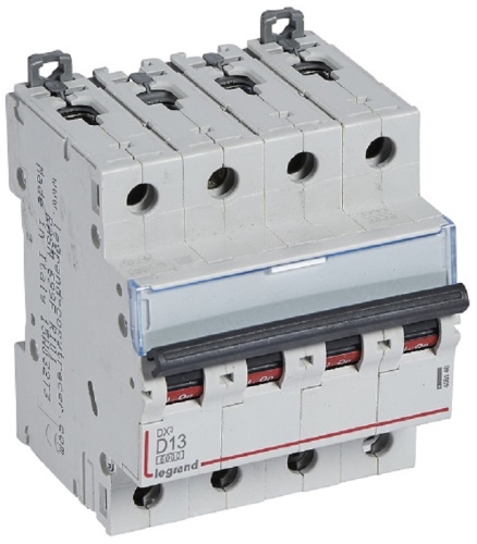 Выключатель автоматический Legrand DX3-E 6000 4п 13А D 10кА