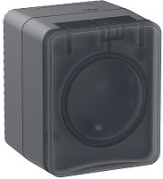 Розетка с заземлением накладная Systeme Electric AtlasDesign Profi54 1-м. крышка IP54 антрацит