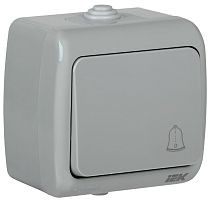 Выключатель кнопочный накладной IEK Aquatic ВС-20-1-3-А 1-кл. IP54 серый