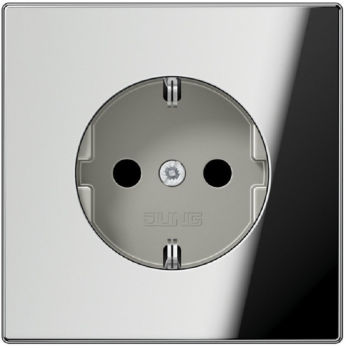 Розетка с заземлением без рамки Jung LS990 metal 1-м. хром Jung — купить по цене от 30&nbsp;111 ₽ | ПрофБезопасность