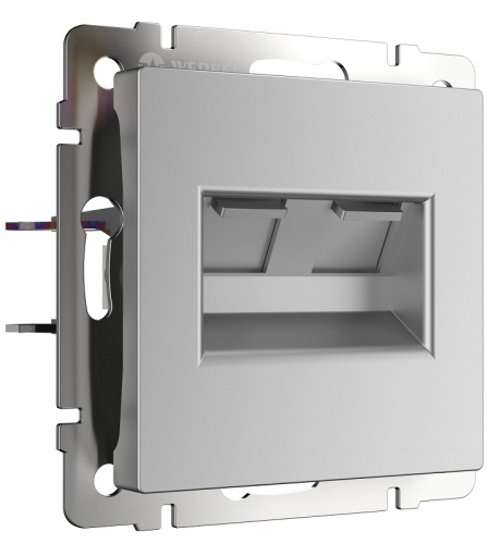 Розетка компьютерная без рамки Werkel 2-м. RJ45+RJ45 5e серебряный глянцевый Werkel — купить по цене от 2&nbsp;170 ₽ | ПрофБезопасность