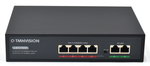 Коммутатор Tmnvision T104S PoE 12/24V TMNVision — купить по цене от 4&nbsp;400 ₽ | ПрофБезопасность