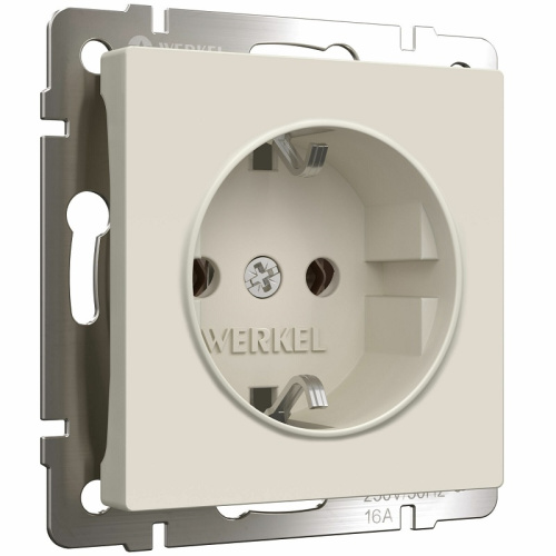 Розетка с заземлением без рамки Werkel 1-м. шторки айвори матовый Werkel — купить по цене от 689 ₽ | ПрофБезопасность