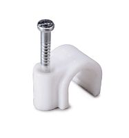 Скоба пластиковая с гвоздем круглая Fortisflex СПК 12 (20шт.) 