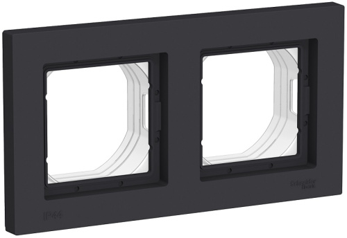 Рамка универсальная Systeme Electric AtlasDesign Aqua 2-м. IP44 карбон