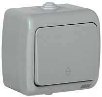 Переключатель накладной IEK Aquatic ВС-20-1-2-А 1-кл. проходной IP54 серый