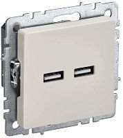 Розетка USB тип A+A без рамки IEK Brite РЮ10-1-БрКр 2-м. 3100мА бежевый
