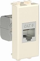 Розетка компьютерная экранированная модульная DKC Avanti 1-м. 1 мод. RJ45 6е ванильная дымка