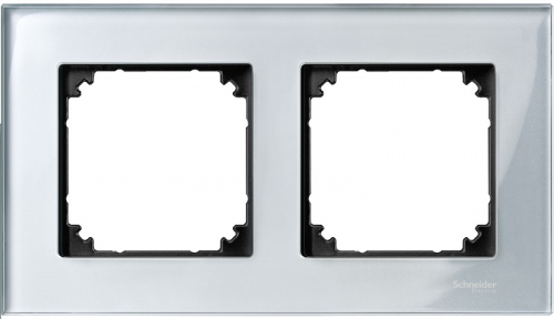 Рамка универсальная Schneider Electric Merten M-Elegance 2-м. стекло бриллиантовое серебро картинка