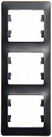 Рамка вертикальная Systeme Electric Glossa 3-м. антрацит