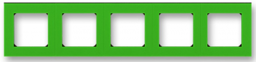 Рамка универсальная ABB EPJ Levit 5-м. зеленый/дымчатый чёрный картинка